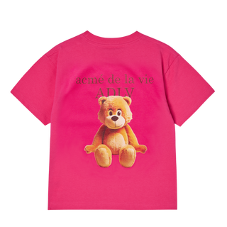 KIDS AC BEAR BASIC LOGO SHORT SLEEVE T-SHIRT HOT PINK