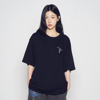 MOBILE SUIT GUNDAM BASIC LOGO SHORT SLEEVE T-SHIRT BLACK