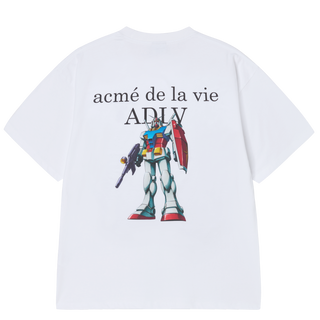MOBILE SUIT GUNDAM BASIC LOGO SHORT SLEEVE T-SHIRT WHITE