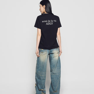 WOMAN BABY FACE CLOUD BABY SHORT SLEEVE T-SHIRT BLACK