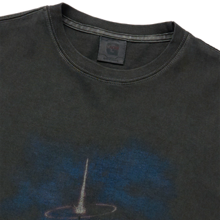MOBILE SUIT GUNDAM LAST SHOOTING PIGMENT WASHING SHORT SLEEVE T-SHIRT CHARCOAL