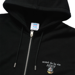 MOBILE SUIT GUNDAM BASIC LOGO HOODIE ZIP UP BLACK