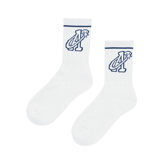 A STAR LOGO SOCKS NAVY