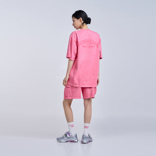 MIDDLE AGE LOGO PIGMENT WASHING SHORT SLEEVE T-SHIRT PINK