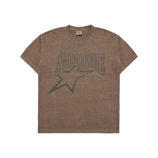 STAR AE LOGO PIGMENT WASHING SHORT SLEEVE T-SHIRT COCOA