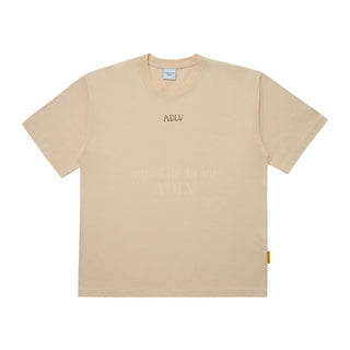 GLOSSY BASIC LOGO SHORT SLEEVE T-SHIRT BEIGE