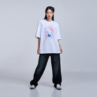 acme de la vie / Sanrio HELLO KITTY 3D ARTWORK SHORT SLEEVE T-SHIRT WHITE