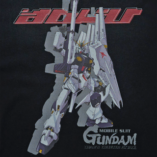 MOBILE SUIT GUNDAM CHAR'S COUNTER ATTACK WASHING SHORT SLEEVE T-SHIRT CHARCOAL