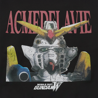MOBILE SUIT GUNDAM WING PORTRAIT SWEATSHIRT BLACK