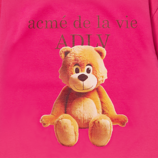 KIDS AC BEAR BASIC LOGO SHORT SLEEVE T-SHIRT HOT PINK