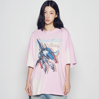 MOBILE SUIT GUNDAM CHAR'S COUNTERATTACK WASHING SHORT SLEEVE T-SHIRT LIGHT PINK