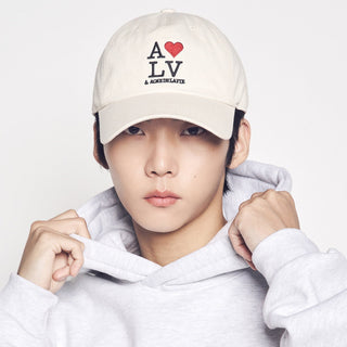 LOVE ADLV COTTON BALL CAP BEIGE