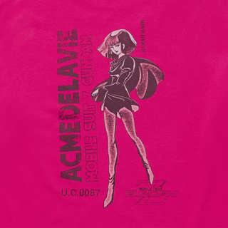 MOBILE SUIT Z GUNDAM PILOT BIO WASHING LONG SLEEVE T-SHIRT HOT PINK