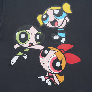 The Powerpuff Girls x acmedelavie big printing artwork t-shirts  CHARCOAL