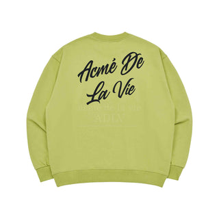 SCRIPT LOGO PRINTING SWEAT SHIRT LIME