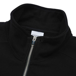 BASIC LOGO NEEDLEWORK PULLOVER SWEATSHIRT BLACK