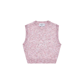 SYMBOL LOGO MULTI COLOR CROP KNIT VEST PINK