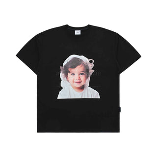 BABY FACE WAVE HAIR SHORT SLEEVE T-SHIRT BLACK