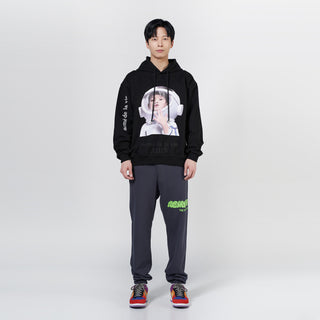 ADLV BABY FACE HOODIE BLACK ASTRONAUT