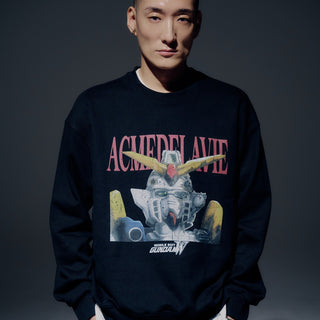 MOBILE SUIT GUNDAM WING PORTRAIT SWEATSHIRT BLACK