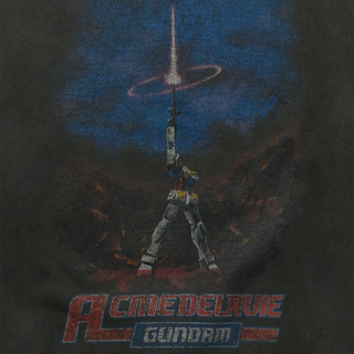 MOBILE SUIT GUNDAM LAST SHOOTING PIGMENT WASHING SWEATSHIRT CHARCOAL