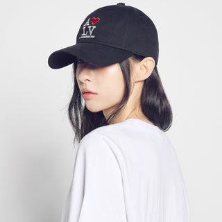 LOVE ADLV COTTON BALL CAP BLACK