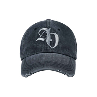 NEW SYMBOL LOGO DAMAGE DENIM BALL CAP BLACK