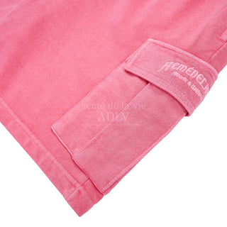 MIDDLE AGE LOGO PIGMENT WASHING CARGO SHORT PANTS PINK