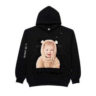 BABY FACE BEAR DOLL HOODIE BLACK