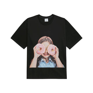 ADLV BABY FACE SHORT SLEEVE T-SHIRT BLACK DONUT 3