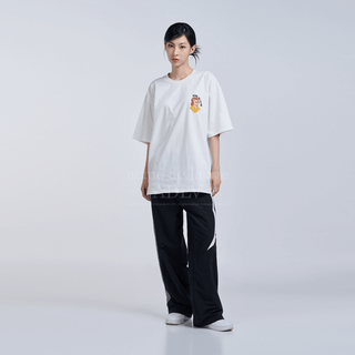 MINI BABY FACE YELLOW SHIRT SHORT SLEEVE T-SHIRT CREAM