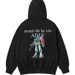 MOBILE SUIT GUNDAM BASIC LOGO HOODIE ZIP UP BLACK