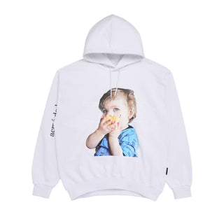 BABY FACE PEAR-EATING BABY HOODIE WHITE