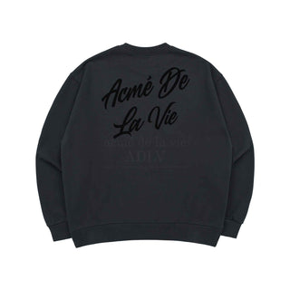 SCRIPT LOGO PRINTING SWEAT SHIRT CHARCOAL