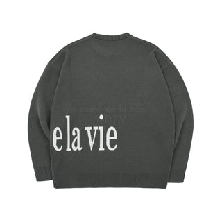 BASIC LOGO SIDE POINT KNIT CHARCOAL