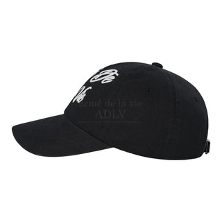 BIG SCRIPT CHAIN EMBROIDERY BALL CAP BLACK