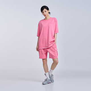 MIDDLE AGE LOGO PIGMENT WASHING CARGO SHORT PANTS PINK
