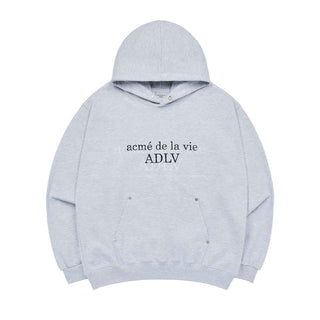 BASIC LOGO RIVET POINT HOODIE MELANGE