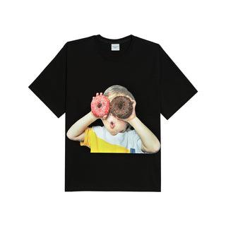 ADLV BABY FACE SHORT SLEEVE T-SHIRT BLACK DONUTS 1 R