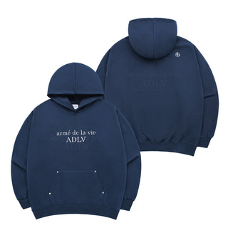 CIRCLE SYMBOL RIVET HOODIE NAVY