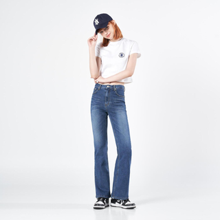 A LOGO EMBLEM CHAIN EMBOSSING PATCH BALL CAP NAVY
