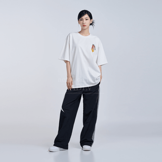 MINI BABY FACE YELLOW SHIRT SHORT SLEEVE T-SHIRT CREAM