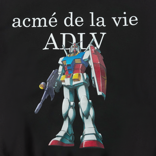 MOBILE SUIT GUNDAM BASIC LOGO HOODIE ZIP UP BLACK