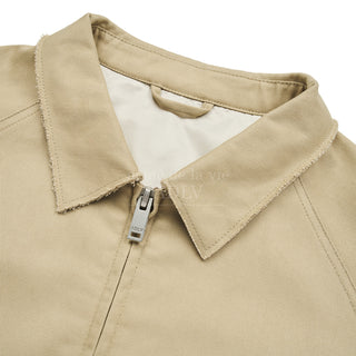 SYMBOL LOGO RIVET COTTON BLOUSON JACKET BEIGE