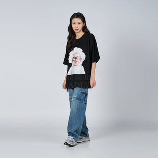 BABY FACE CLOUD BABY SHORT SLEEVE T-SHIRT BLACK