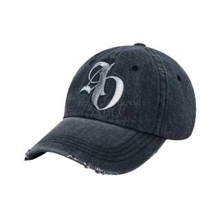 NEW SYMBOL LOGO DAMAGE DENIM BALL CAP BLACK