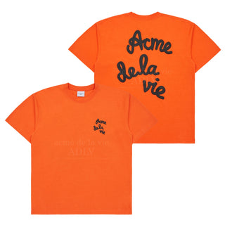 EMBOSSING SCRIPT LOGO SHORT SLEEVE T-SHIRT ORANGE