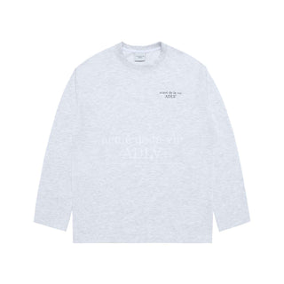 BASIC LOGO NEEDLEWORK LONG SLEEVE T-SHIRT MELANGE