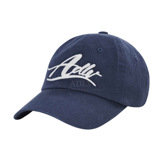 SCRIPT LOGO CHAIN EMBROIDERY WASHING BALL CAP NAVY