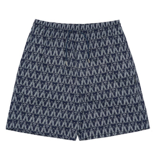 A LOGO MONOGRAM PATTERN SHORT PANTS NAVY